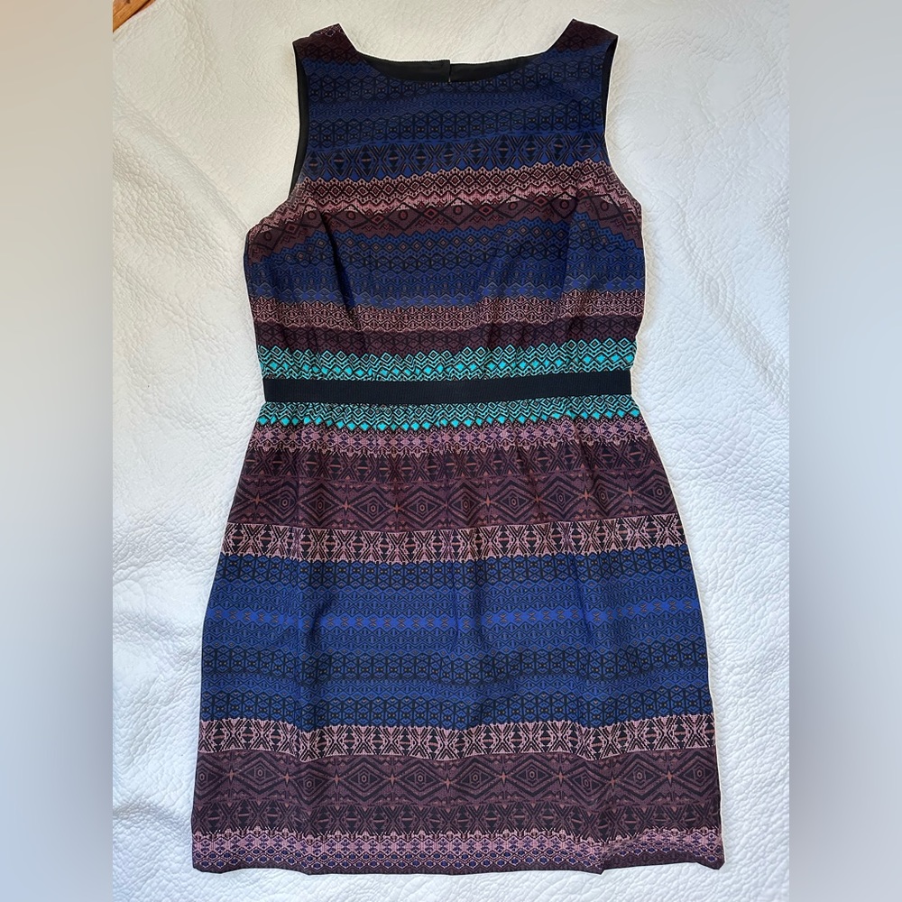 LOFT Dress Earth Tones W/Turquoise